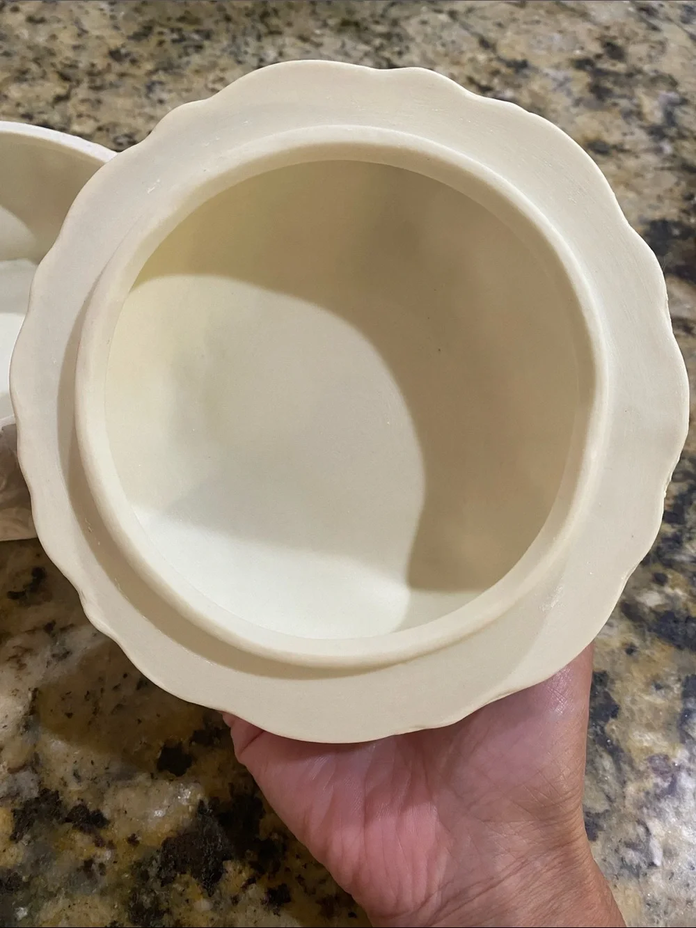 White Porcelain Bisque Trinket Box Container Jar Flowers Floral Round Vintage